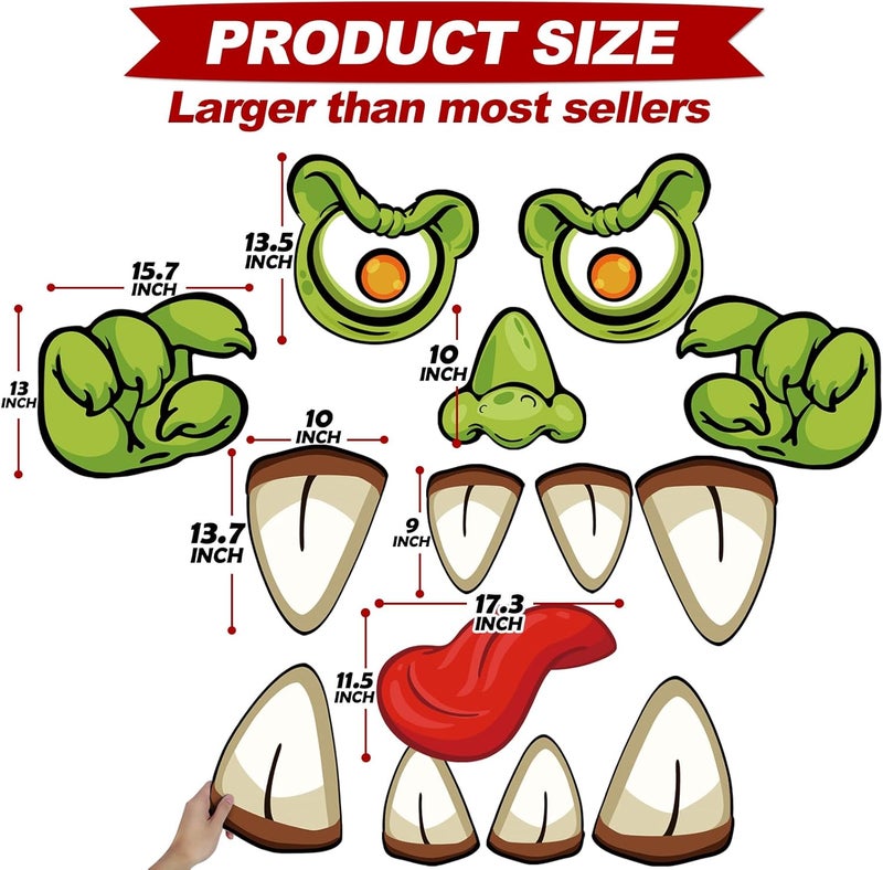 PARTYLOUD Store Trunk or Treat Car Decorations Kit for SUV, Halloween Cute Monster Face Trunk or Treat Car Decorations Kit, Outdoor Halloween Garage Door Decorations - Image 4